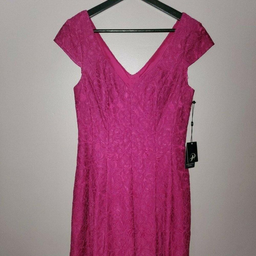 Adriana Papell Fuchsia Lace Dress